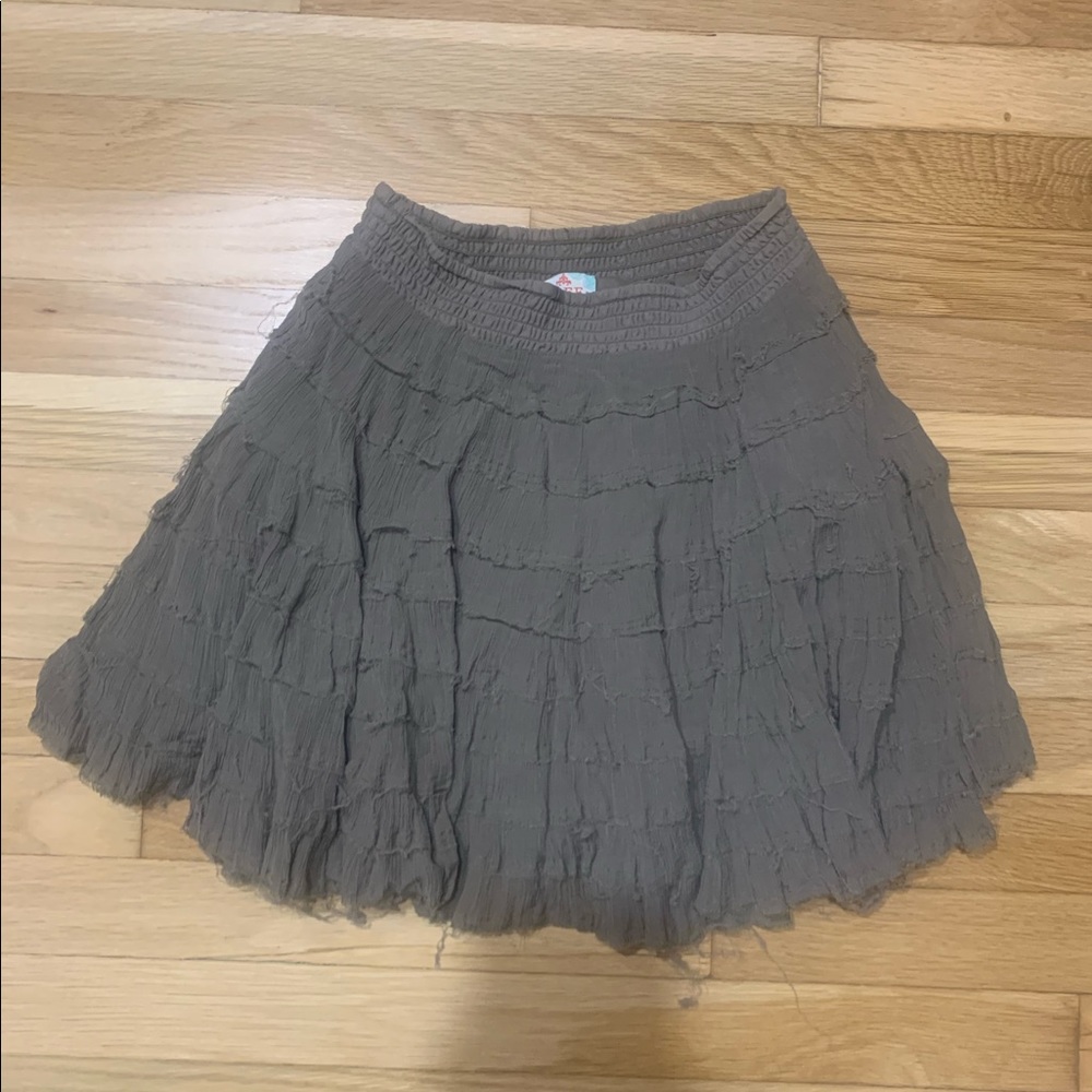 Free people boho short faded green skirt